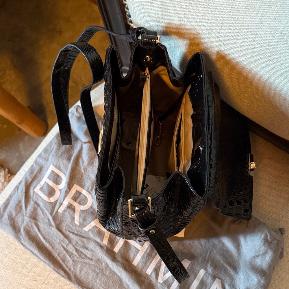 Brahmin Midnight Croc Embossed Shoulder Bag - Picture 5 of 6